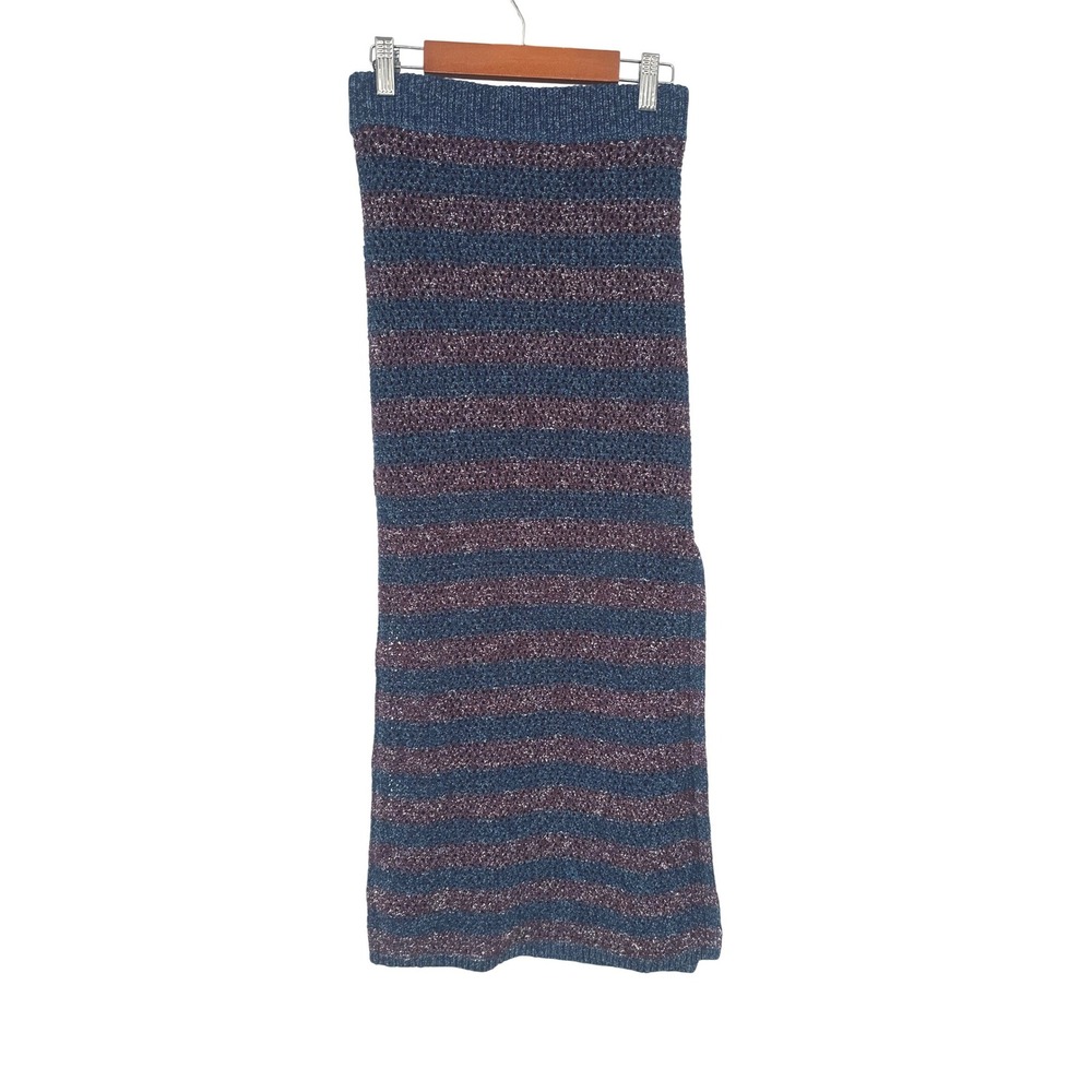 Rag & Bone XS Striped Knit Maxi Pencil Sweater Skirt Shimmer Boho Quiet Luxury